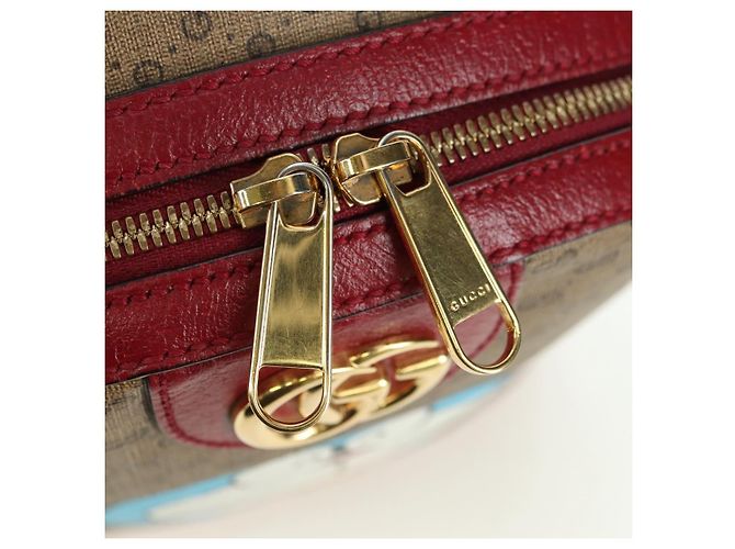 Gucci Zaino Doraemon Micro GG Supreme in PVC beige e oro 647816 Auth BA12426M D'oro - vista 20