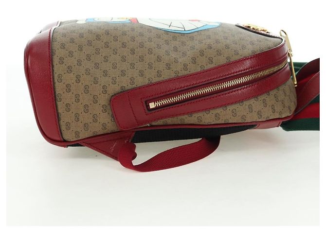 Gucci Zaino Doraemon Micro GG Supreme in PVC beige e oro 647816 Auth BA12426M D'oro - vista 5
