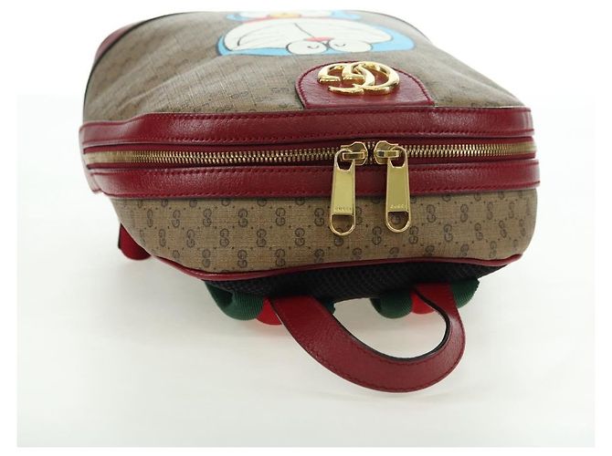 Gucci Zaino Doraemon Micro GG Supreme in PVC beige e oro 647816 Auth BA12426M D'oro - vista 6