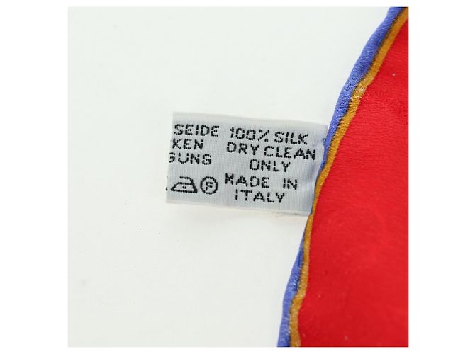 Sciarpa CARTIER Setà Rossa Blu Marina Auth am11465V Rosso Blu navy - vista 14