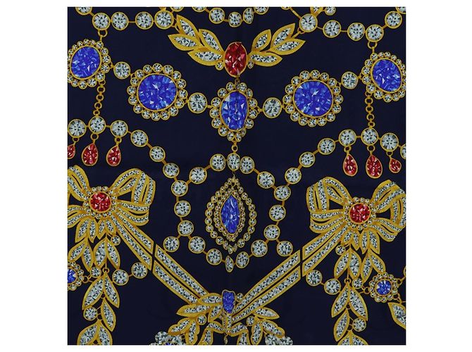 Sciarpa CARTIER Setà Rossa Blu Marina Auth am11465V Rosso Blu navy - vista 6