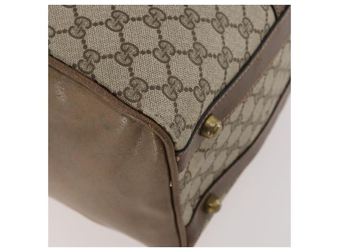 Padlock Gucci Borsa Boston GG Supreme in PVC Beige Oro Auth 175348 D'oro - vista 11
