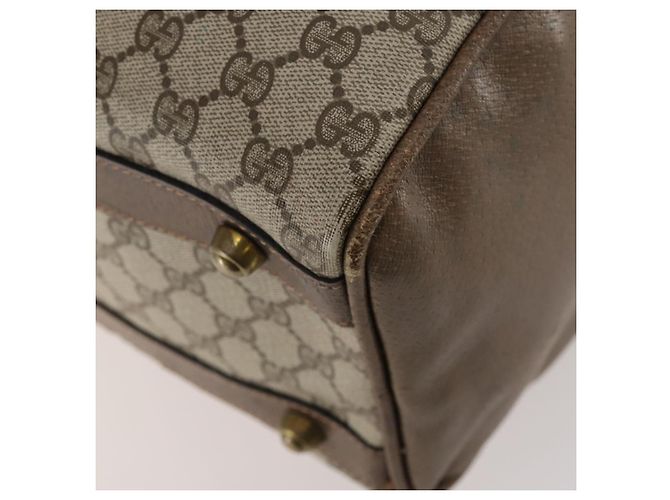 Padlock Gucci Borsa Boston GG Supreme in PVC Beige Oro Auth 175348 D'oro - vista 12