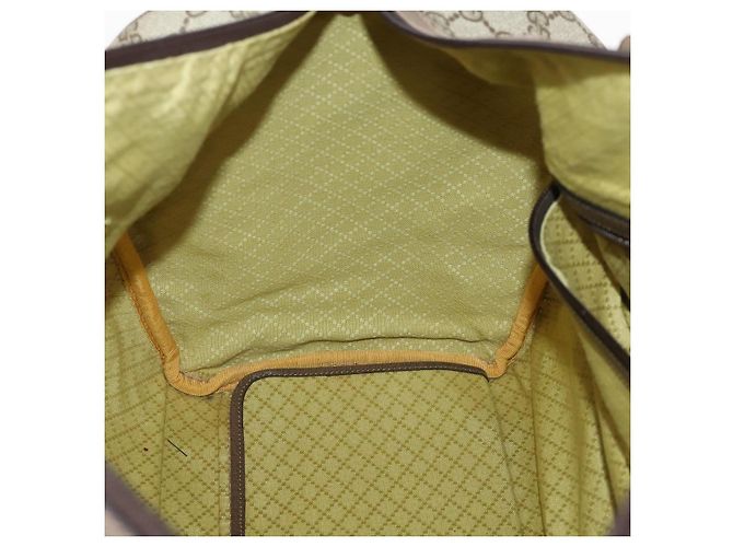 Padlock Gucci Borsa Boston GG Supreme in PVC Beige Oro Auth 175348 D'oro - vista 19