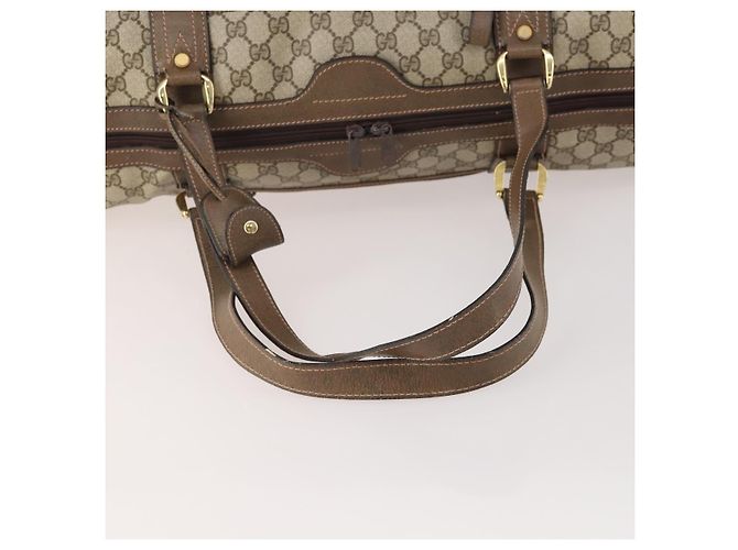 Padlock Gucci Borsa Boston GG Supreme in PVC Beige Oro Auth 175348 D'oro - vista 7