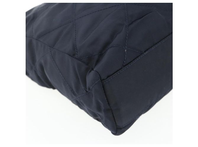 Tote Sac à main en nylon PRADA avec chaîne, bleu marine, doré, authentique 177788 - vue 13