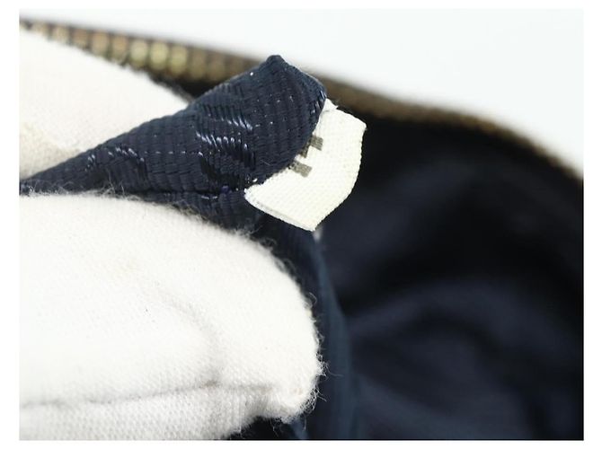 Tote Sac à main en nylon PRADA avec chaîne, bleu marine, doré, authentique 177788 - vue 23
