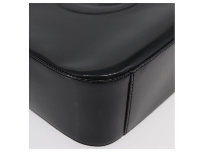 Borsa a spalla GUCCI Soho in pelle verniciata nera argento 000 0506 Auth 178524 - vista 10