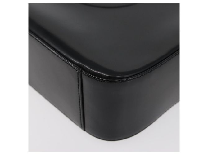 Borsa a spalla GUCCI Soho in pelle verniciata nera argento 000 0506 Auth 178524 - vista 11