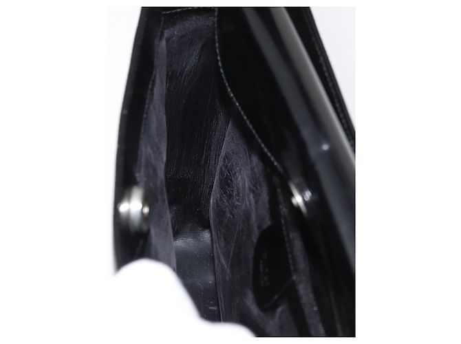 Borsa a spalla GUCCI Soho in pelle verniciata nera argento 000 0506 Auth 178524 - vista 17
