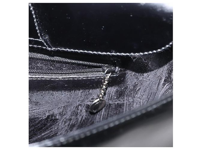 Borsa a spalla GUCCI Soho in pelle verniciata nera argento 000 0506 Auth 178524 - vista 18