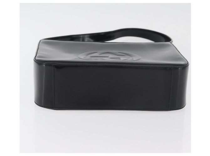 Borsa a spalla GUCCI Soho in pelle verniciata nera argento 000 0506 Auth 178524 - vista 9