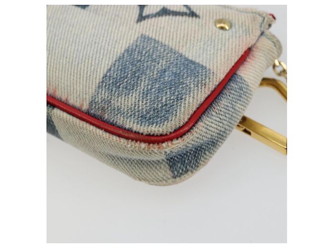 LOUIS VUITTON Mini Pochette Accessoires de Denim Monogram Azul M68760 Auth 178048A - vista 14