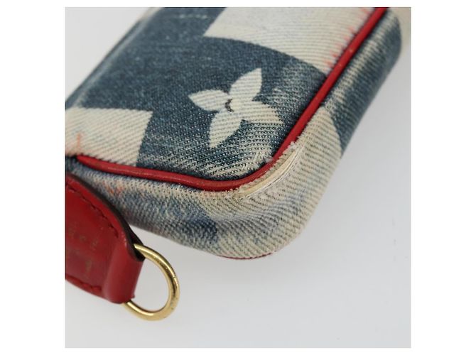 LOUIS VUITTON Mini Pochette Accessoires de Denim Monogram Azul M68760 Auth 178048A - vista 15