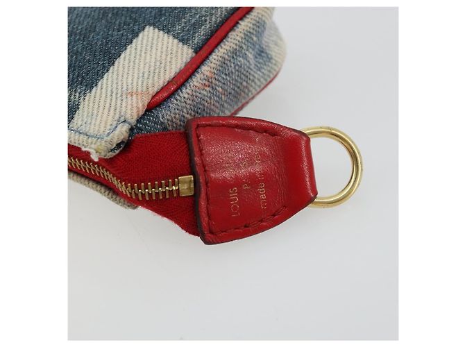 LOUIS VUITTON Mini Pochette Accessoires de Denim Monogram Azul M68760 Auth 178048A - vista 16