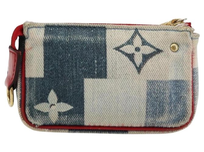 LOUIS VUITTON Mini Pochette Accessoires de Denim Monogram Azul M68760 Auth 178048A - vista 2