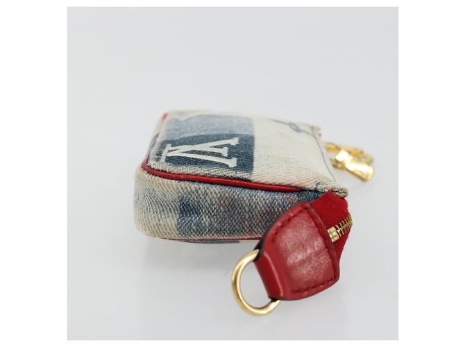 LOUIS VUITTON Mini Pochette Accessoires de Denim Monogram Azul M68760 Auth 178048A - vista 3