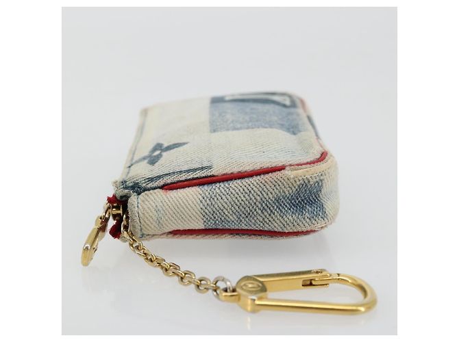 LOUIS VUITTON Mini Pochette Accessoires de Denim Monogram Azul M68760 Auth 178048A - vista 4