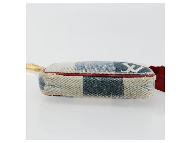 LOUIS VUITTON Mini Pochette Accessoires de Denim Monogram Azul M68760 Auth 178048A - vista 6