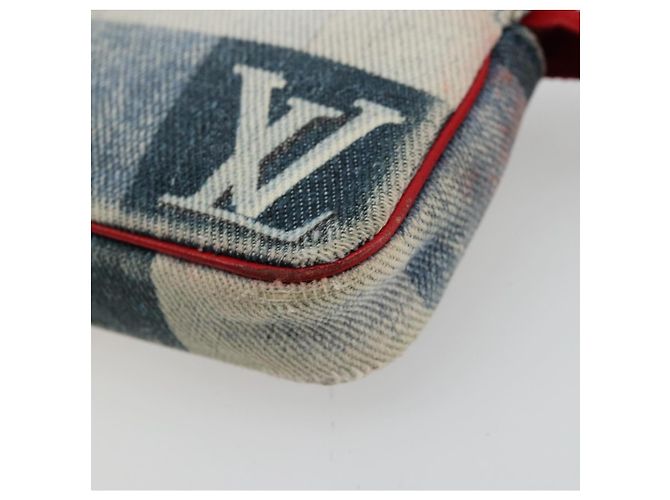 LOUIS VUITTON Mini Pochette Accessoires de Denim Monogram Azul M68760 Auth 178048A - vista 7