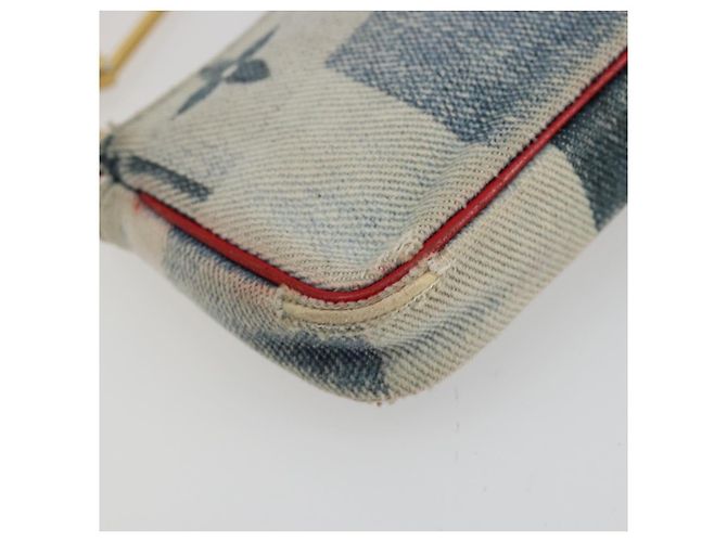 LOUIS VUITTON Mini Pochette Accessoires de Denim Monogram Azul M68760 Auth 178048A - vista 8