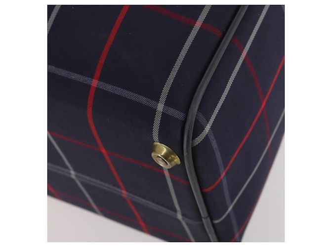 Borsa Boston in tela Nova Check Burberrys blu navy e oro Auth 153792 D'oro - vista 10