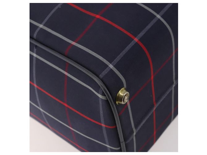 Borsa Boston in tela Nova Check Burberrys blu navy e oro Auth 153792 D'oro - vista 13