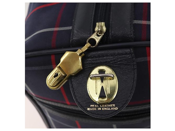 Borsa Boston in tela Nova Check Burberrys blu navy e oro Auth 153792 D'oro - vista 14