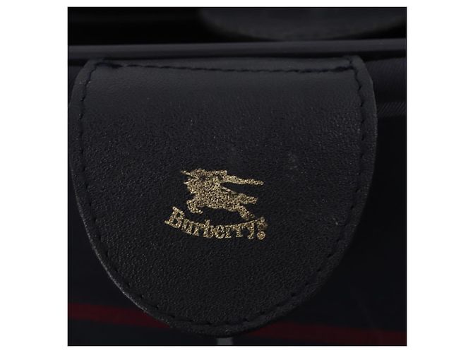 Borsa Boston in tela Nova Check Burberrys blu navy e oro Auth 153792 D'oro - vista 18