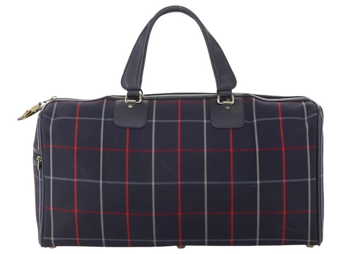 Borsa Boston in tela Nova Check Burberrys blu navy e oro Auth 153792 D'oro - vista 2