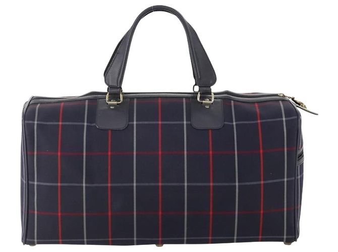 Borsa Boston in tela Nova Check Burberrys blu navy e oro Auth 153792 D'oro - vista 3