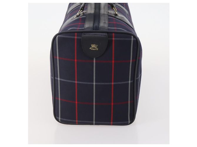 Borsa Boston in tela Nova Check Burberrys blu navy e oro Auth 153792 D'oro - vista 4