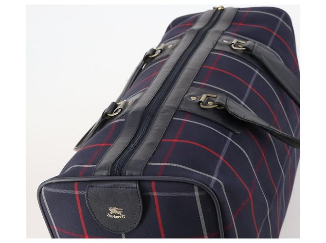 Borsa Boston in tela Nova Check Burberrys blu navy e oro Auth 153792 D'oro - vista 6