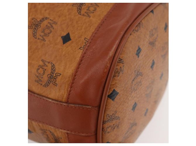 Borsa a corda Vicetos Logogram MCM in pelle PVC marrone e oro Auth BA12441A D'oro - vista 10