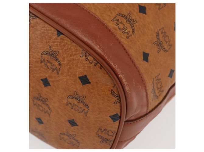 Borsa a corda Vicetos Logogram MCM in pelle PVC marrone e oro Auth BA12441A D'oro - vista 11