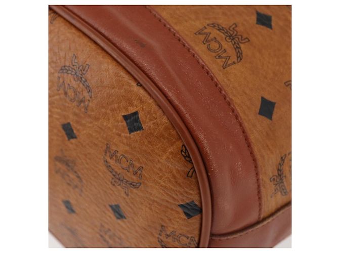 Borsa a corda Vicetos Logogram MCM in pelle PVC marrone e oro Auth BA12441A D'oro - vista 13