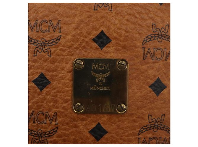 Borsa a corda Vicetos Logogram MCM in pelle PVC marrone e oro Auth BA12441A D'oro - vista 14