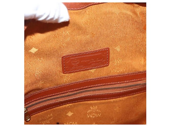 Borsa a corda Vicetos Logogram MCM in pelle PVC marrone e oro Auth BA12441A D'oro - vista 16