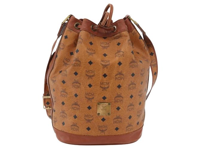 Borsa a corda Vicetos Logogram MCM in pelle PVC marrone e oro Auth BA12441A D'oro - vista 2