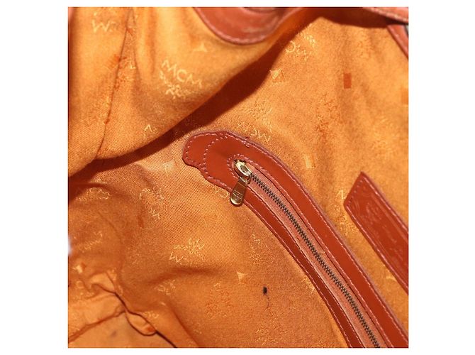Borsa a corda Vicetos Logogram MCM in pelle PVC marrone e oro Auth BA12441A D'oro - vista 20