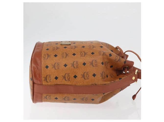 Borsa a corda Vicetos Logogram MCM in pelle PVC marrone e oro Auth BA12441A D'oro - vista 4