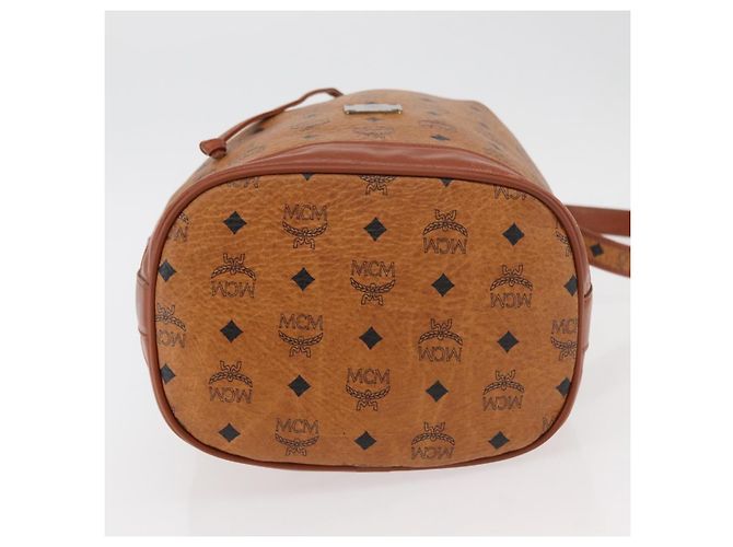 Borsa a corda Vicetos Logogram MCM in pelle PVC marrone e oro Auth BA12441A D'oro - vista 9