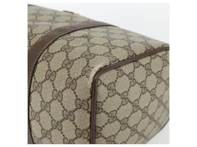 Borsa Boston in PVC beige e rosso della linea Sherry GG Supreme di GUCCI 40 02 007 Auth 178058 - vista 10