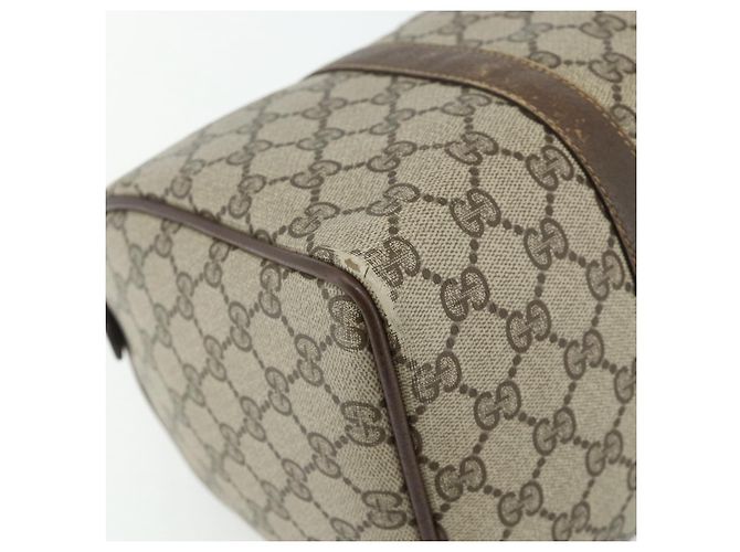 Borsa Boston in PVC beige e rosso della linea Sherry GG Supreme di GUCCI 40 02 007 Auth 178058 - vista 11