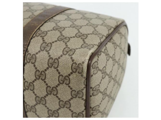 Borsa Boston in PVC beige e rosso della linea Sherry GG Supreme di GUCCI 40 02 007 Auth 178058 - vista 12