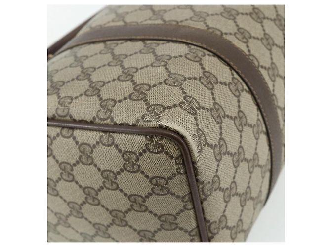 Borsa Boston in PVC beige e rosso della linea Sherry GG Supreme di GUCCI 40 02 007 Auth 178058 - vista 13