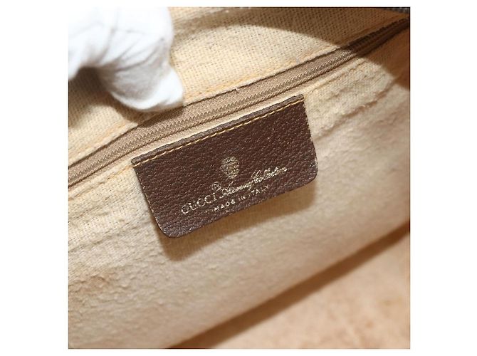Borsa Boston in PVC beige e rosso della linea Sherry GG Supreme di GUCCI 40 02 007 Auth 178058 - vista 15