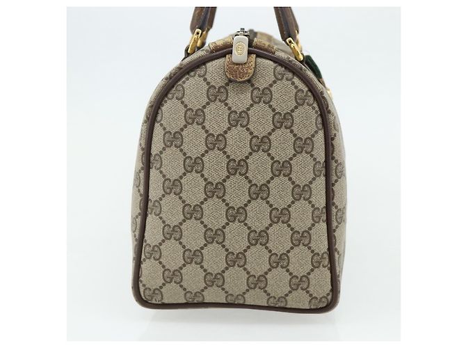Borsa Boston in PVC beige e rosso della linea Sherry GG Supreme di GUCCI 40 02 007 Auth 178058 - vista 4