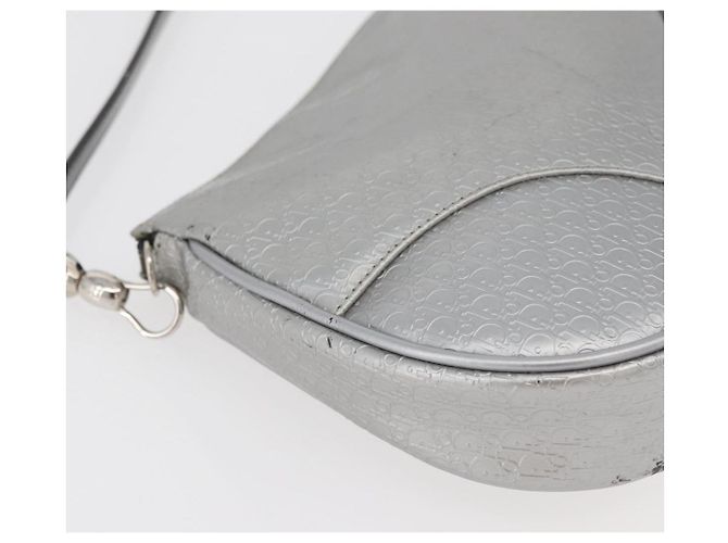 Christian Dior Trotter Canvas Saddle Accessory Pouch PVC Silver Auth ep13915A Silvery - view 10