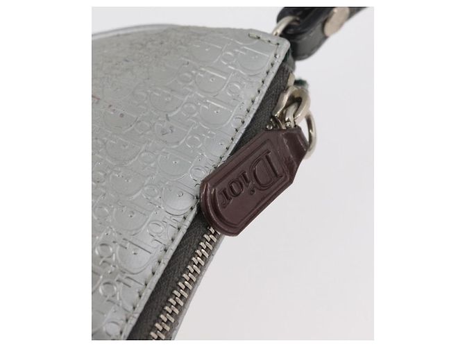 Christian Dior Trotter Canvas Saddle Accessory Pouch PVC Silver Auth ep13915A Silvery - view 14